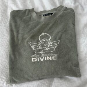 ASOS Olive Graphic Tee with Divine Print